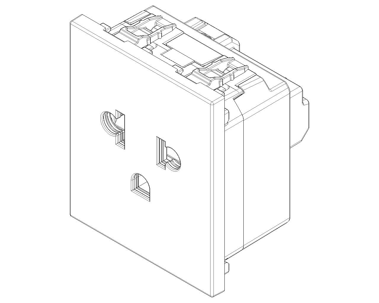 Presa SICURY 2P+T 16 A 250 V~ standard euroamericano polarizzato 2 moduli Vimar Linea 30248.B/G/C Presa SICURY 2P+T 16 A 250 V~ standard euroamericano polarizzato 2 moduli Vimar Linea 30248.B/G/C